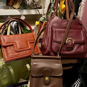 Coach Burgundy and Brown Shoulder Bags